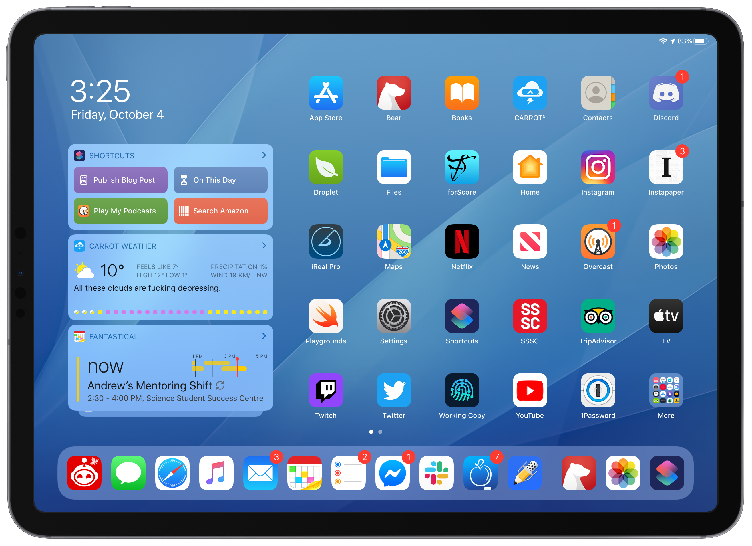 iPadOS Home Screen