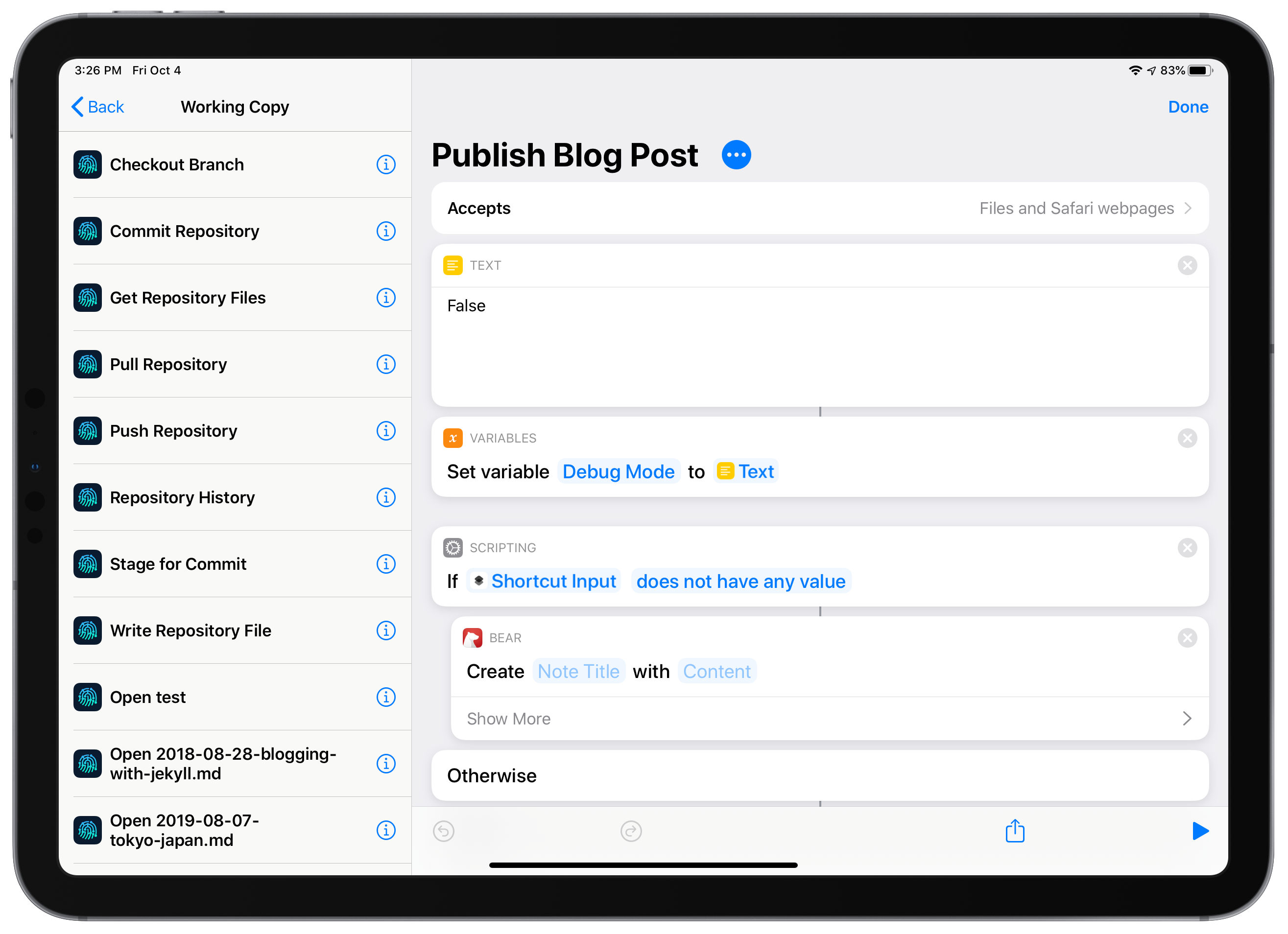 Publish Blog Post Shortcut